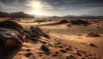 tranquille le sable dunes ondulation dans Afrique chaleur généré par ai photo