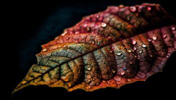 l'automne humide gouttes réfléchir vibrant feuille couleurs généré par ai photo