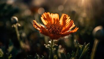 fleurs sauvages Prairie dans été, beauté dans la nature généré par ai photo