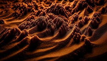 le sable dunes ondulé dans le aride chaleur scène généré par ai photo