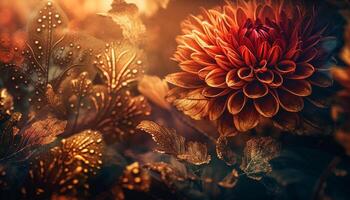 croissance de l'amour vibrant chrysanthème fleur décoration généré par ai photo