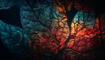 biologique croissance formes l'automne arbre branche abstraitement généré par ai photo