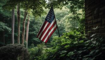 vert feuilles balancement dans patriotique brise, célébrer liberté généré par ai photo