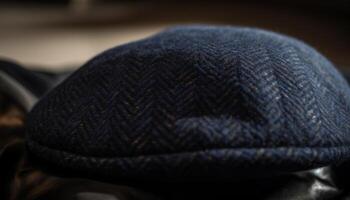 de laine casquette à la mode, chaud et confortable hiver chapellerie généré par ai photo