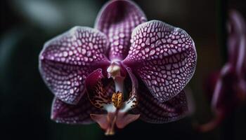 élégant papillon de nuit orchidée fleurs dans rose et violet généré par ai photo