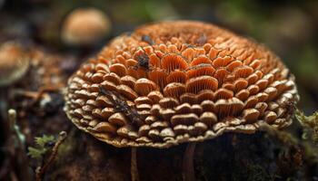 l'automne champignon croissance sur toxique champignon vénéneux casquette généré par ai photo