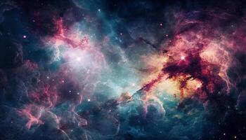 embrasé étoile champ toile de fond, exploser supernova mystère généré par ai photo