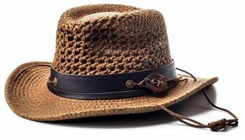 paille chapeau et feutre, à la mode élégance combiné généré par ai photo