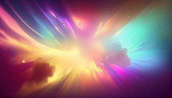 futuriste galaxie exploser dans vibrant multi coloré formes généré par ai photo