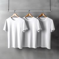 blanc T-shirt maquette. illustration ai génératif photo