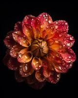 fleur orné avec brillant gouttelettes de l'eau ai généré photo