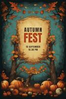 l'automne fest affiche. illustration ai génératif photo