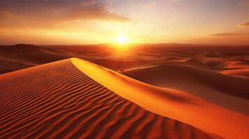 crépuscule sur le sable monter intérieur le Sahara prendre désactivé. Créatif Ressource, ai généré photo