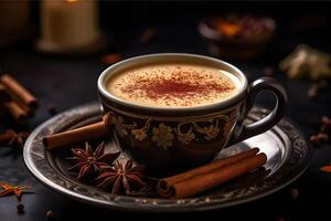 yéménite qishr café avec gingembre et cardamome, génératif ai photo