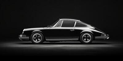 ai généré. ai génératif. ancien rétro classique voiture Porsche. minimal luxe coûteux super auto. graphique art photo