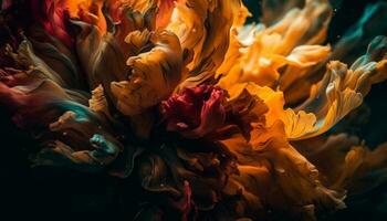 vibrant couleurs mélanger dans sous-marin corail récif généré par ai photo