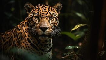 majestueux Bengale tigre regarder avec tranquillité généré par ai photo