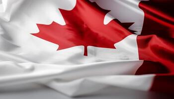 agitant canadien drapeau symbolise patriotisme et liberté génératif ai photo