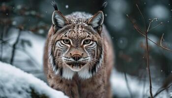 tigre proche en haut portrait, à la recherche à caméra génératif ai photo