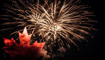 vibrant couleurs éclairer foncé nuit dans fête généré par ai photo