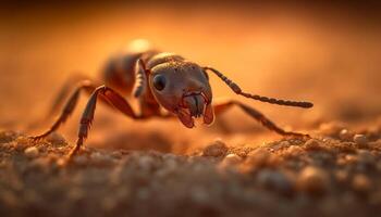 petit arthropode piqûre avec Jaune toxique griffe généré par ai photo