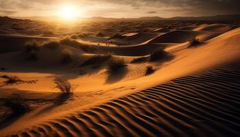 ondulé le sable dunes, majestueux beauté dans la nature généré par ai photo