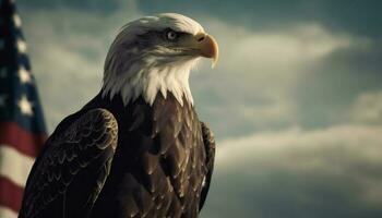 majestueux chauve Aigle taille américain liberté et fierté généré par ai photo