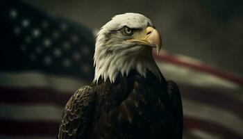 majestueux chauve Aigle se percher, de liberté généré par ai photo