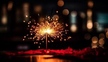 embrasé bougie s'enflamme fête de l'amour et joie généré par ai photo