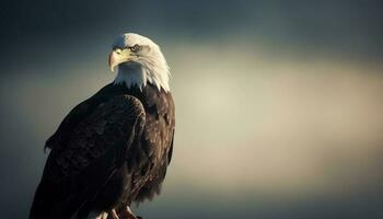 majestueux oiseau de proie se percher sur branche généré par ai photo