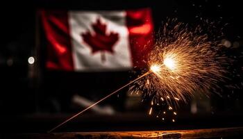 embrasé feux d'artifice enflammer patriotisme sur Quatrième de juillet généré par ai photo