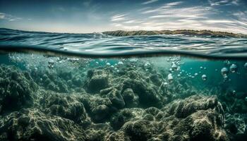 multi coloré poisson nager dans tranquille sous-marin paradis généré par ai photo