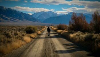 Montagne Cyclisme Hommes explorer extrême terrain en plein air généré par ai photo