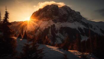 majestueux Montagne gamme, tranquille scène, la nature beauté généré par ai photo