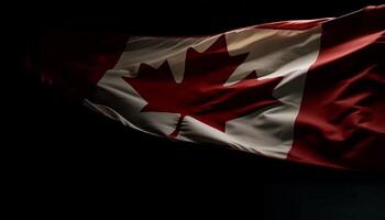 agitant canadien drapeau symbolise nationale fierté et patriotisme généré par ai photo