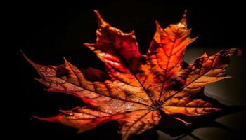 vibrant l'automne érable feuille, embrasé or Couleur généré par ai photo