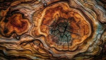 arbre tronc traverser section révèle concentrique modèle généré par ai photo