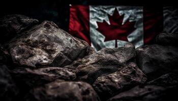 brûlant feuille symbolise canadien patriotisme dans l'automne généré par ai photo