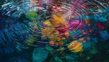 vibrant poisson nager dans ondulé sous-marin beauté généré par ai photo