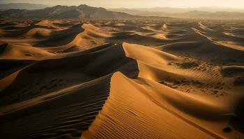 ondulé le sable dunes créer majestueux vague modèle généré par ai photo