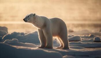 mignonne Arctique mammifère séance sur congelé la glace banquise génératif ai photo