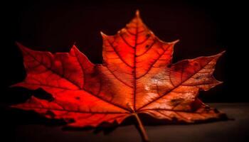 vibrant l'automne érable feuille, embrasé or Couleur généré par ai photo