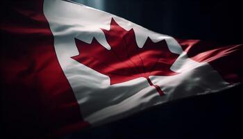 agitant canadien drapeau symbolise patriotisme et liberté génératif ai photo