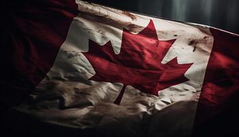 agitant canadien drapeau symbolise nationale fierté et patriotisme génératif ai photo