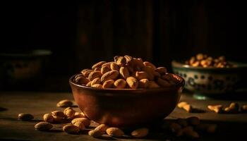 noisette l'automne casse-croûte noix de cajou, amandes, noisettes, et noix génératif ai photo