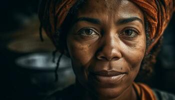 magnifique Jeune africain femme souriant pour photo du visage génératif ai