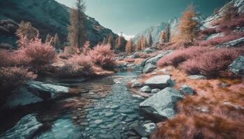 majestueux Montagne intervalle tranquille scène Naturel beauté généré par ai photo