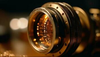 brillant chrome lentille capture antique verre réflexion généré par ai photo