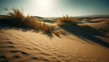 ondulé le sable dunes dans aride Afrique chaleur généré par ai photo