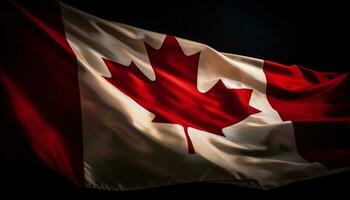 agitant canadien drapeau symbolise nationale fierté et patriotisme généré par ai photo